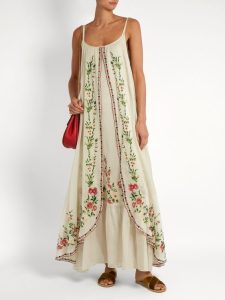 Strap strapless printed loose dress, long skirt