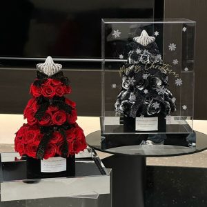 2025 New Valentine's Day Eternal Flower Rose Tower Genuine Acrylic Ornament New Year's Gift for Girlfriend's Birthday