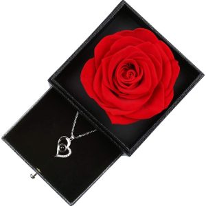 Eternal Flower Jewelry Box Rose Acrylic Valentine's Day Gift Mother's Day Flower Eternal Flower Gift Box Dried Flowers