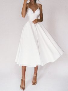 Spring and summer new women's multi colored suspender sexy big swing dress