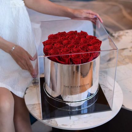 Qixi Gift Preserved Fresh Flower Rose Flower Pot Flower Box Girlfriends' Gift Girlfriend Birthday Proposal Anniversary Gift