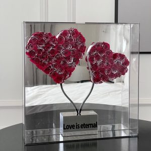 Internet celebrity eternal flower rose love confession balloon glowing acrylic flower box Christmas gift for girlfriend's birthday