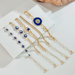 Personalized Devil's Eye Bracelet Design with Diamond Drip Oil Eye Bracelet Set for Women